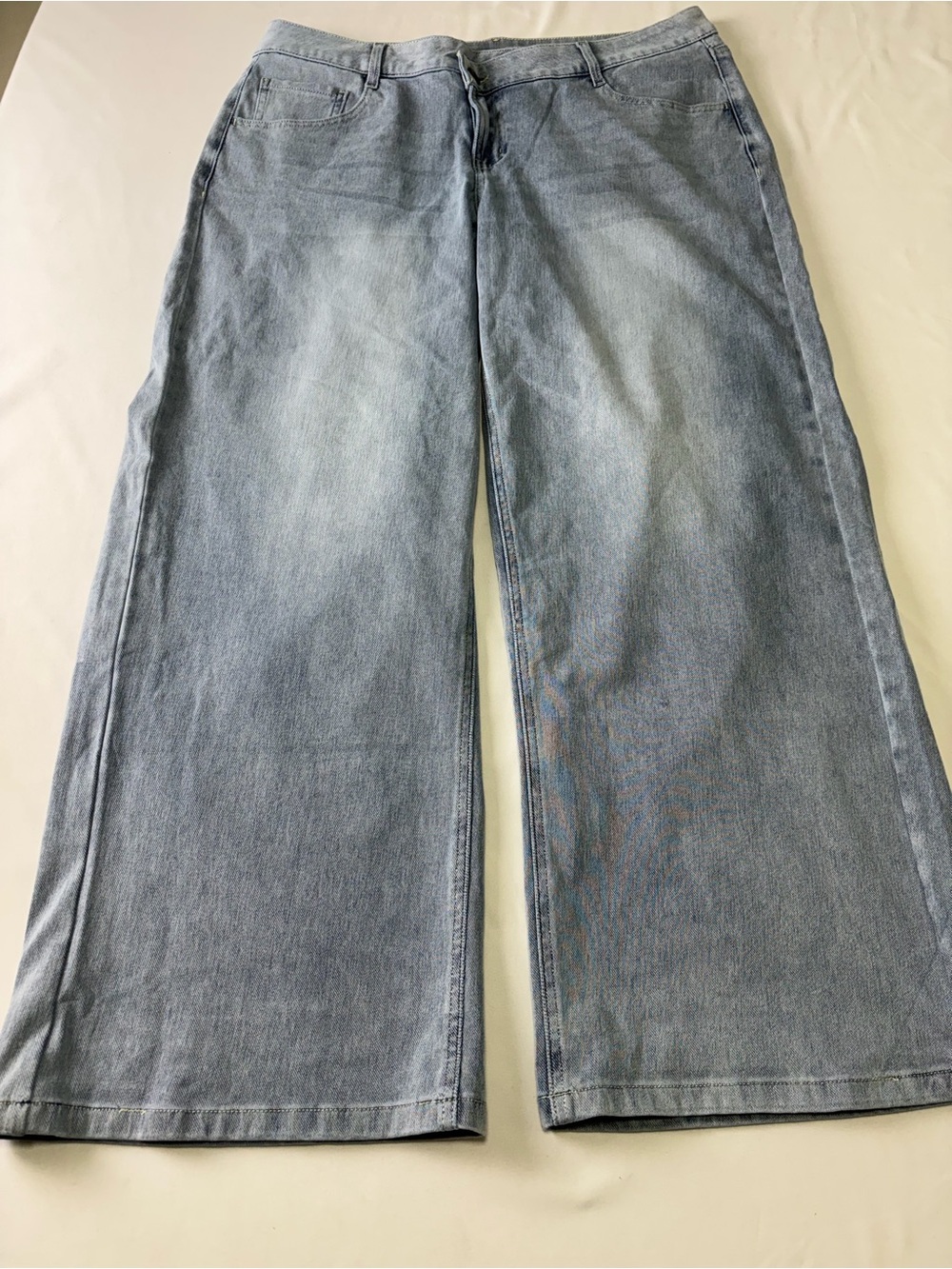 HALARA Light Blue Asymmetrical Wide Leg Jeans - Picture 1 of 11